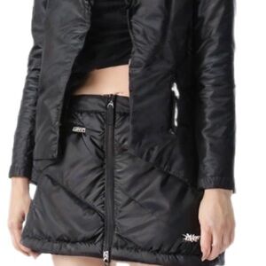 Skhoop Quilted Down Mini Skirt in Black Size XS